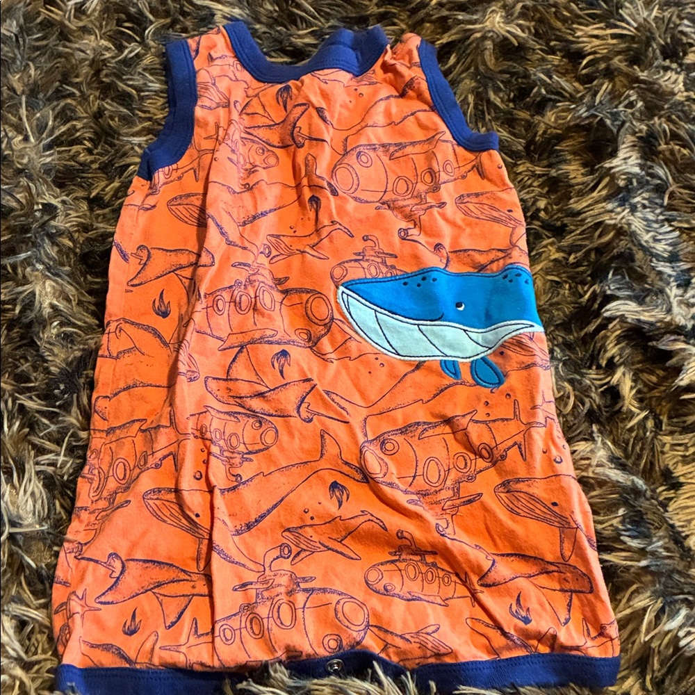 Carter's Orange and Blue Whale One Piece